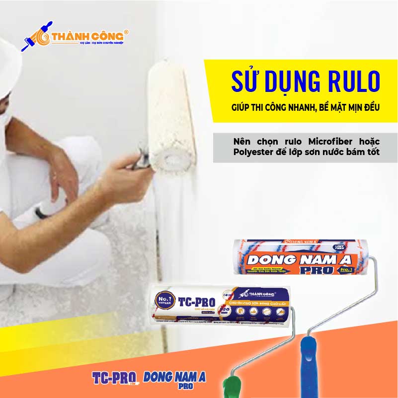 Sử dụng rulo lăn sơn để thi công nhanh hơn